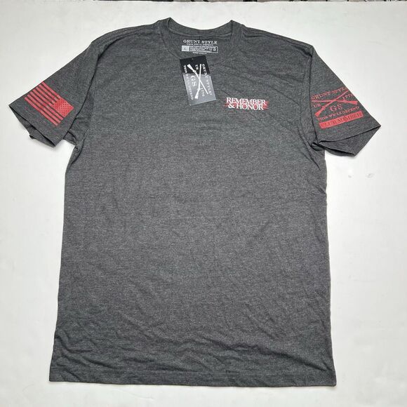 Grunt Style Club Member T-Shirt Mens Remember And Honor Flag Patriotic Large New - Picture 10 of 13